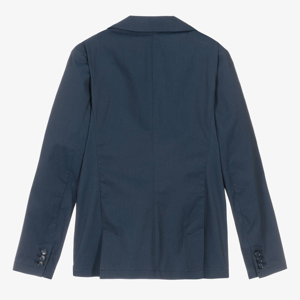 إEmporio Armani-جاكيت بلايزر تينز ولادي قطن تويل لون كحلي | Childrensalon Outlet