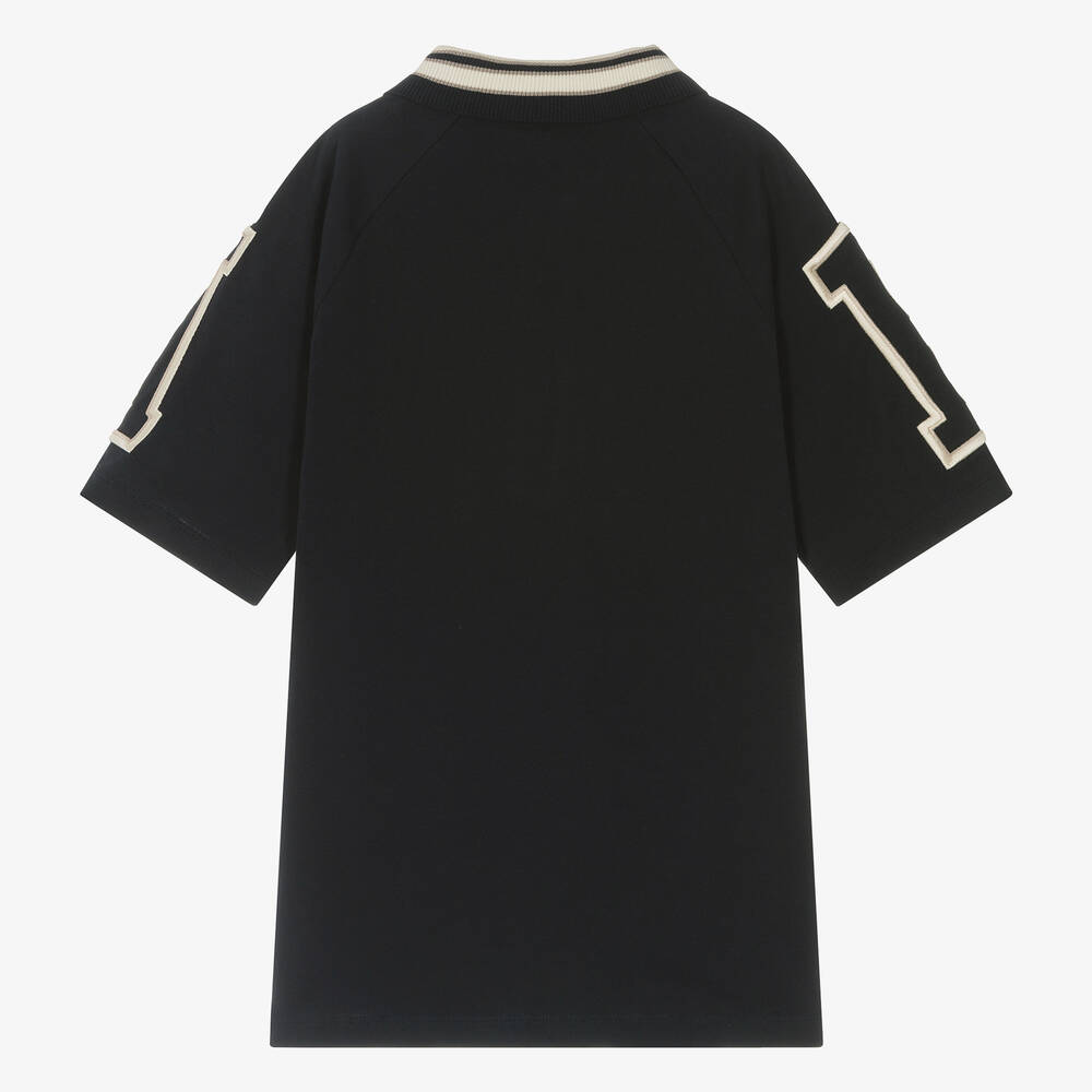 Emporio Armani-Teen Boys Navy Blue Cotton EA Polo Shirt | Childrensalon Outlet