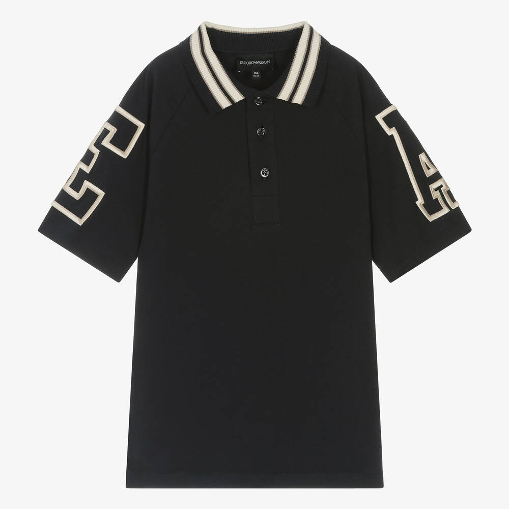 Teen Boys Navy Blue Cotton EA Polo Shirt