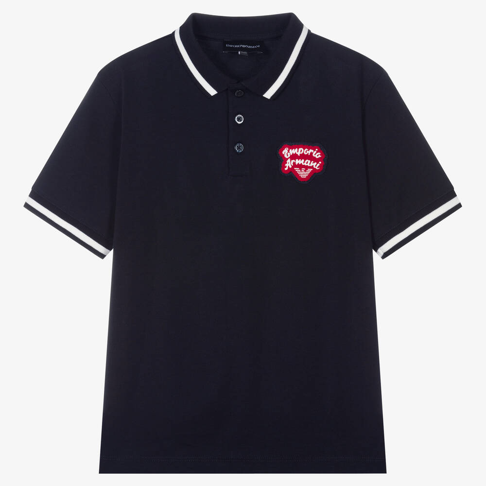 Emporio Armani - Navyblaues Teen Baumwoll-Poloshirt | Childrensalon