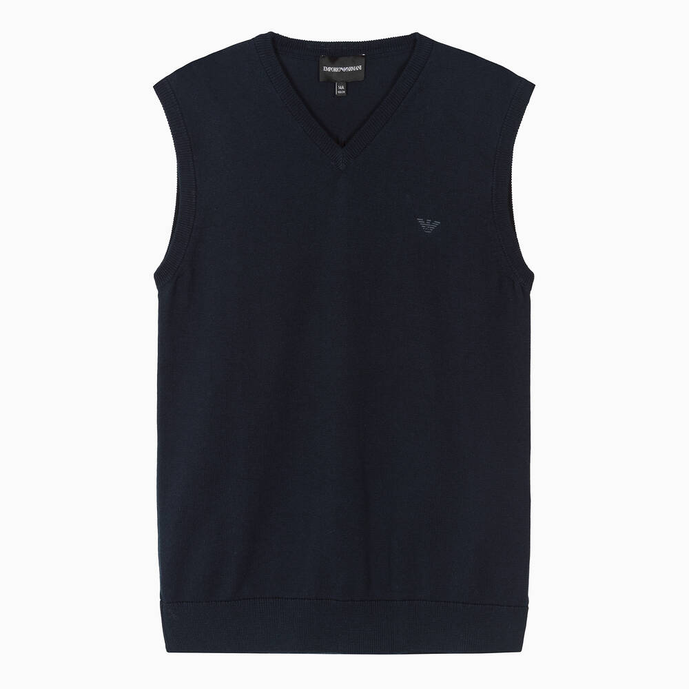 Emporio Armani-Синяя безрукавка Eagle для мальчиков-подростков | Childrensalon Outlet
