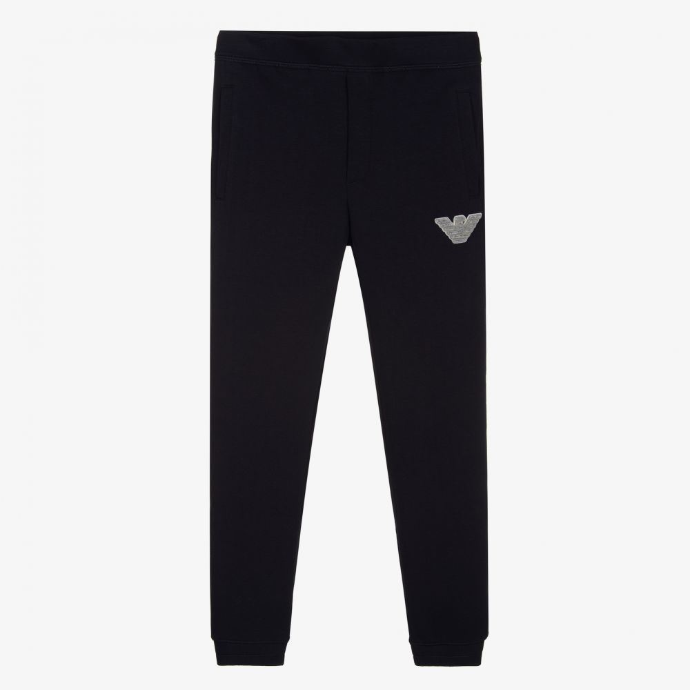 Emporio Armani - Teen Boys Navy Blue Joggers | Childrensalon