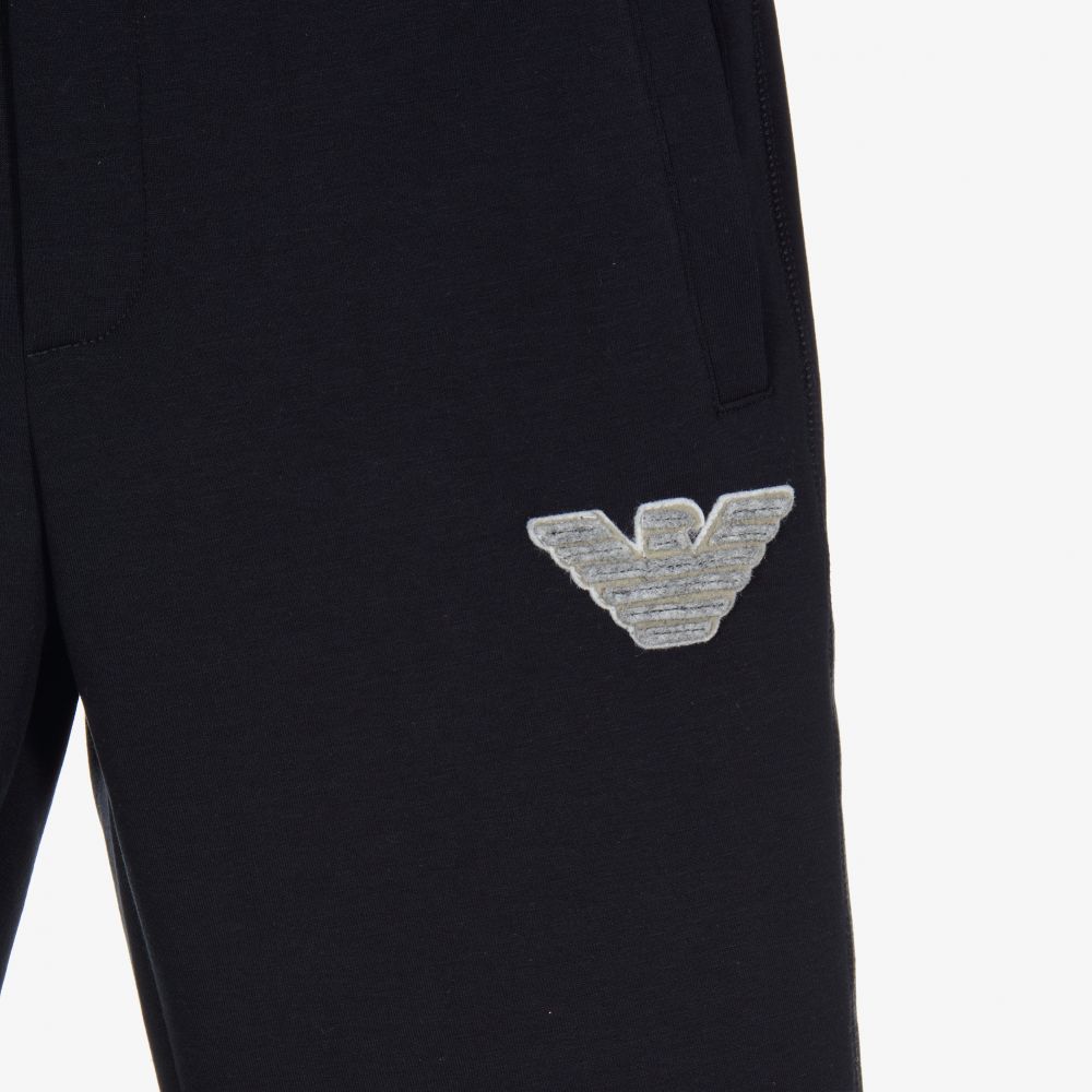 Emporio Armani-Teen Boys Navy Blue Joggers | Childrensalon Outlet