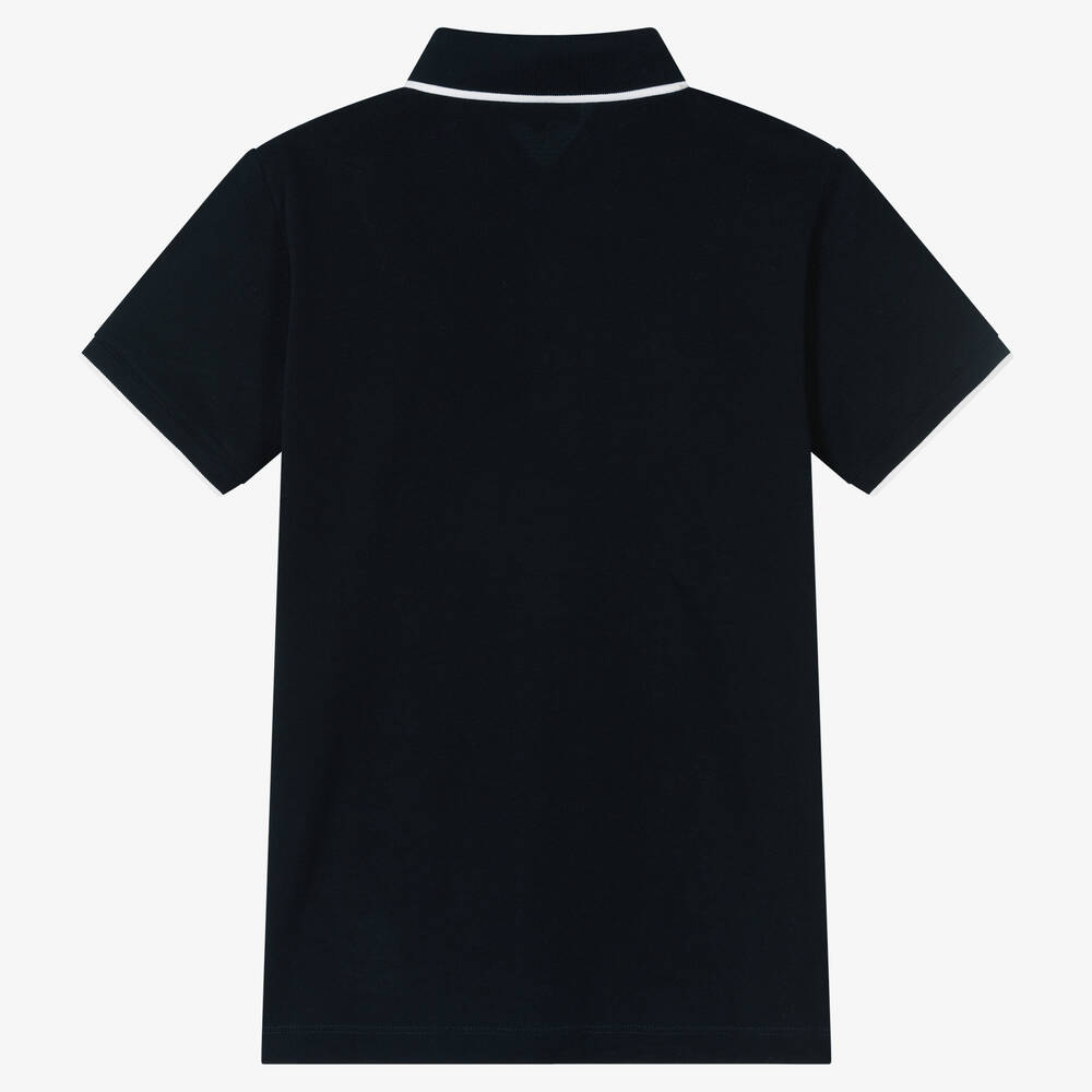 Emporio Armani-Teen Boys Navy Blue Logo Polo Shirt | Childrensalon Outlet