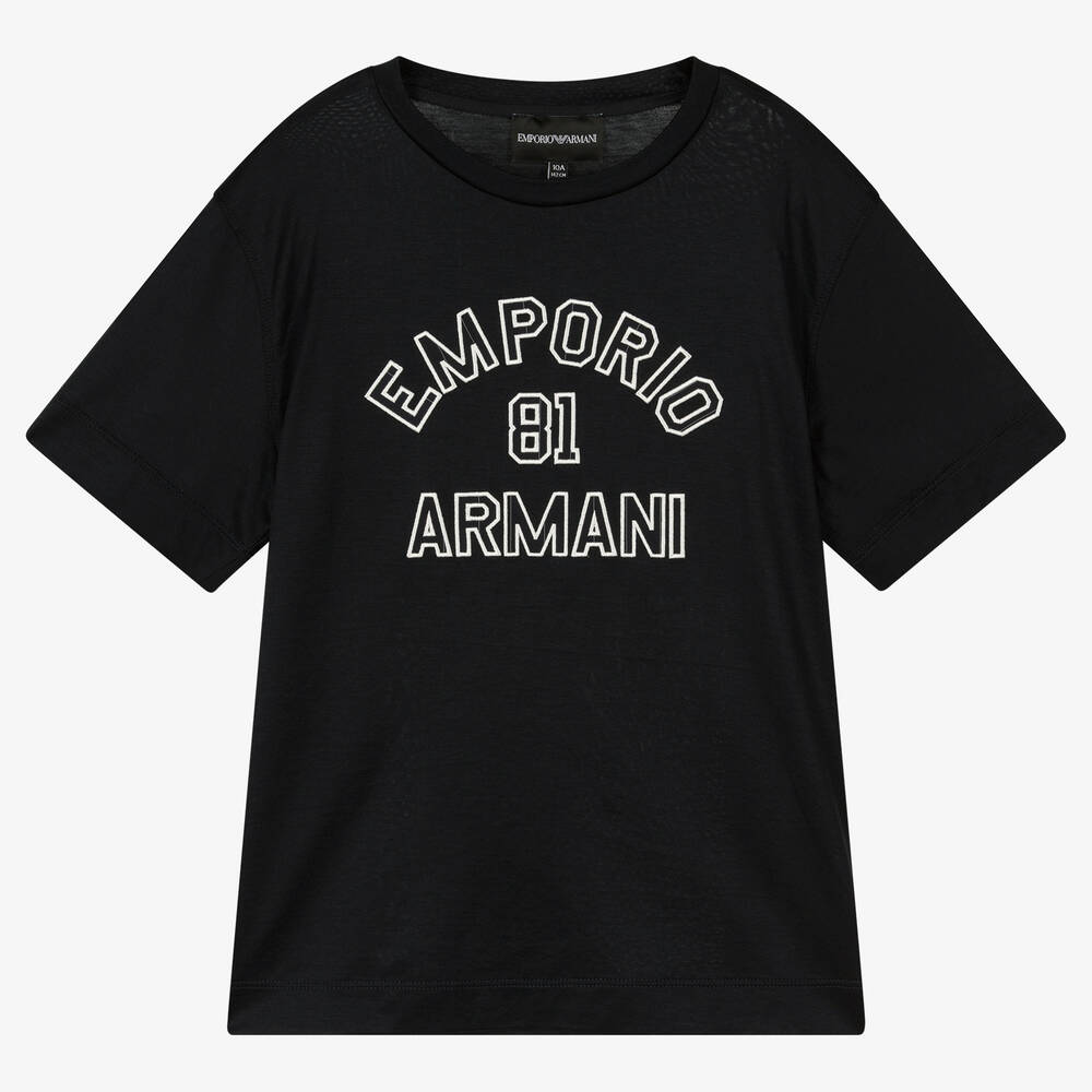 Emporio Armani - Синяя футболка для подростков | Childrensalon