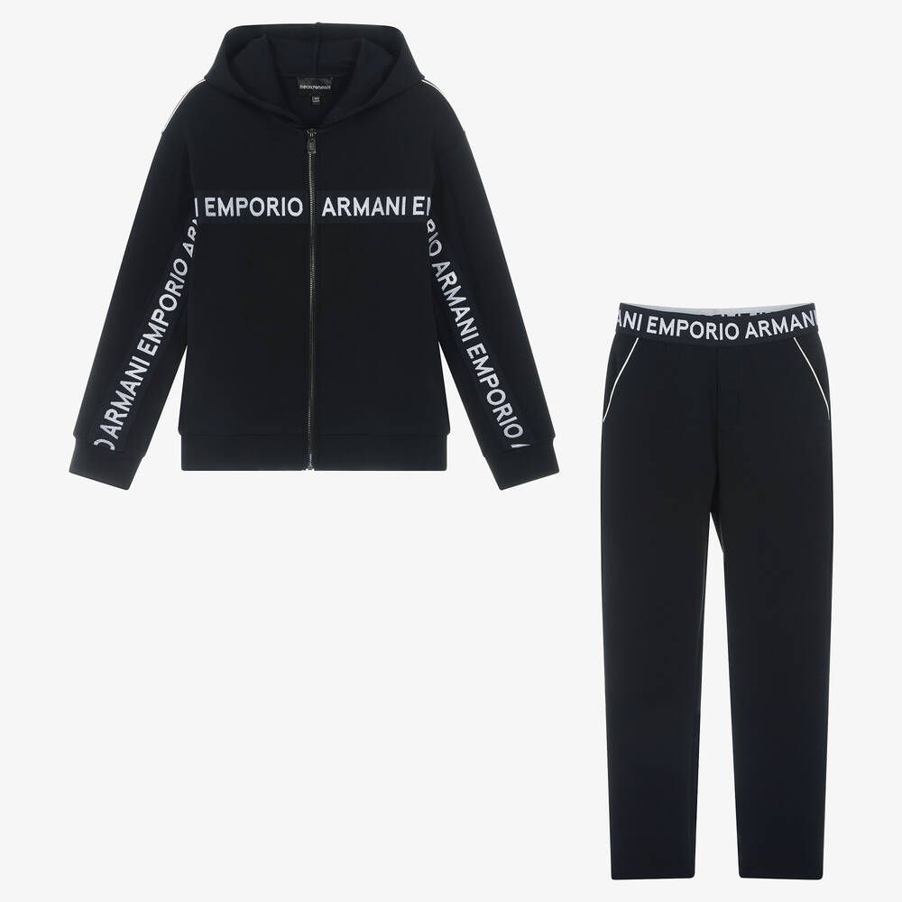 Emporio Armani - Teen Boys Navy Blue Milano Tracksuit | Childrensalon