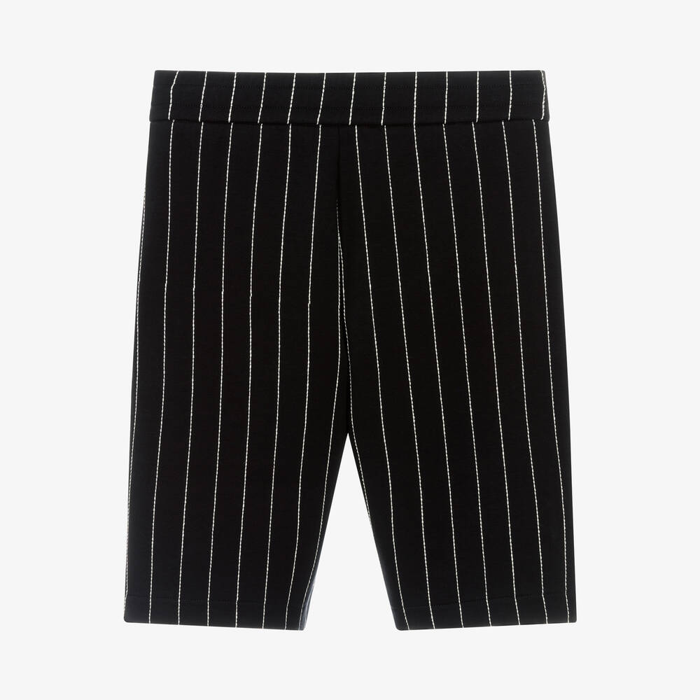 Emporio Armani-Синие хлопковые шорты в тонкую полоску | Childrensalon Outlet