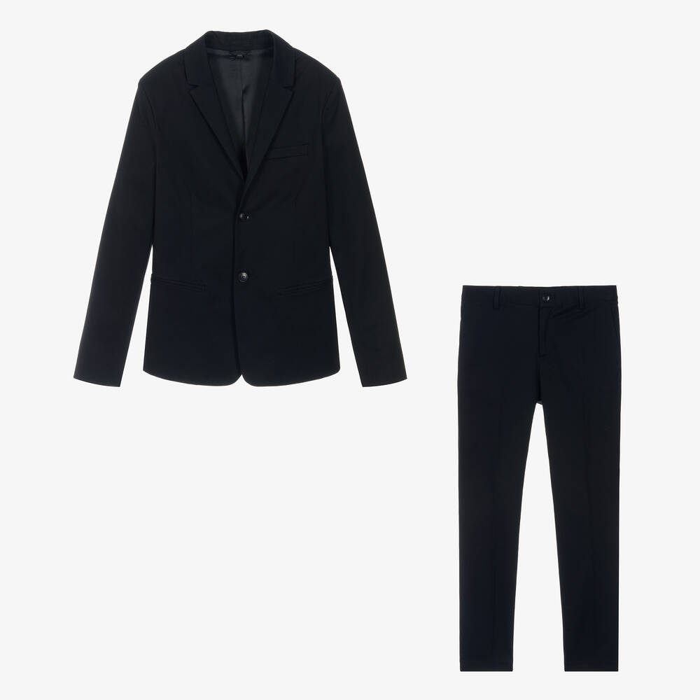 Emporio Armani-Teen Boys Navy Blue Single-Breasted Suit | Childrensalon Outlet