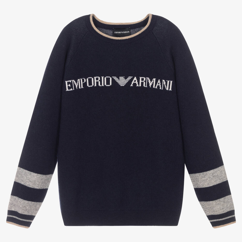 Emporio Armani - Teen Boys Navy Blue Sweater | Childrensalon