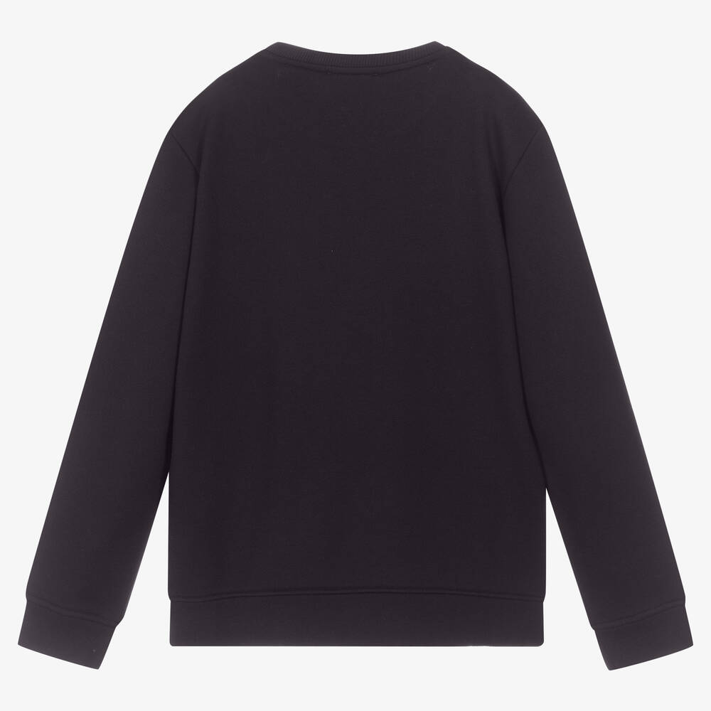 إEmporio Armani-سويتشيرت تينز ولادي قطن مودال جيرسي لون كحلي | Childrensalon Outlet