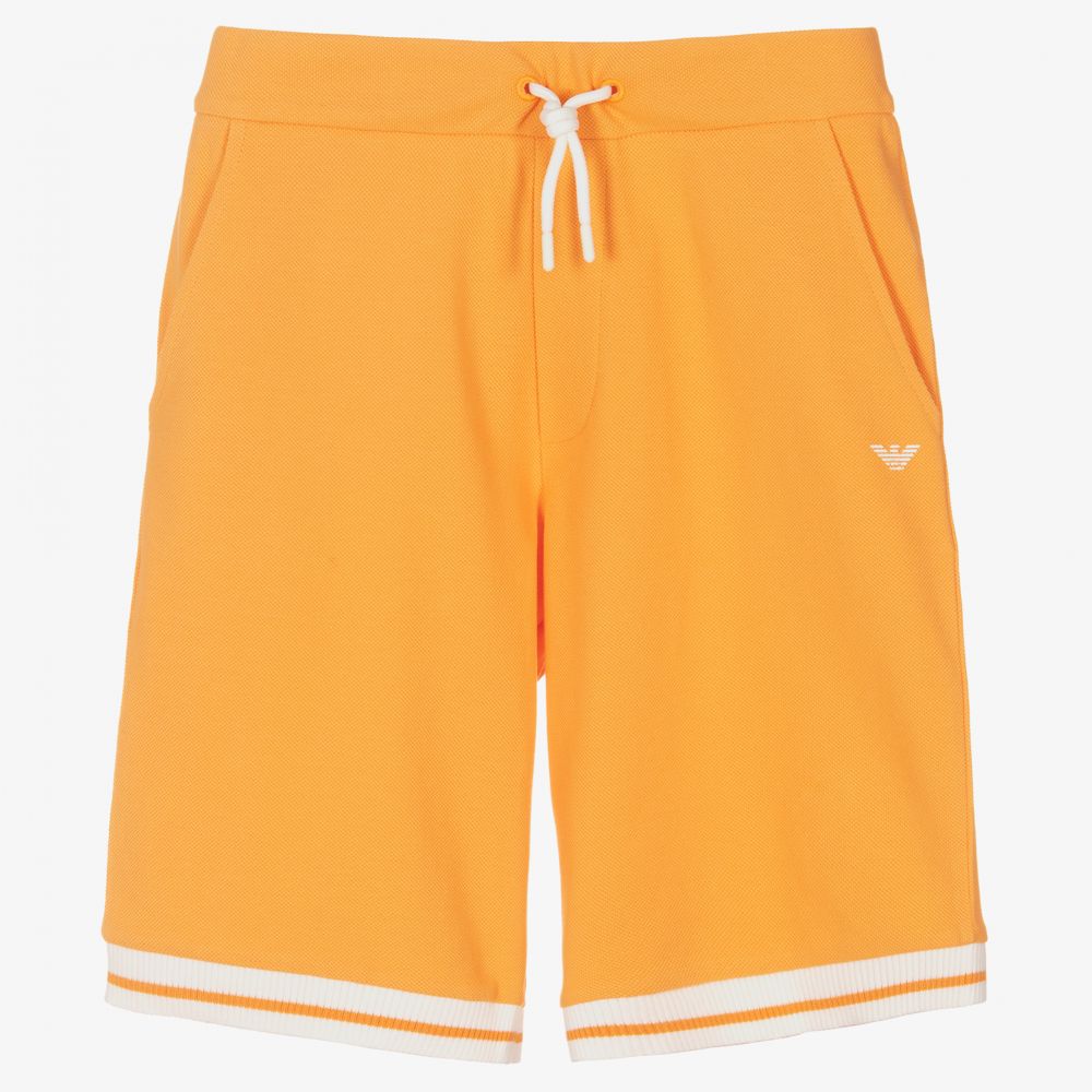 Emporio Armani - Teen Boys Orange Logo Shorts | Childrensalon