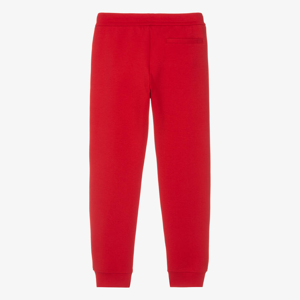 Emporio Armani Teen Boys Red Cotton Joggers Childrensalon Outlet