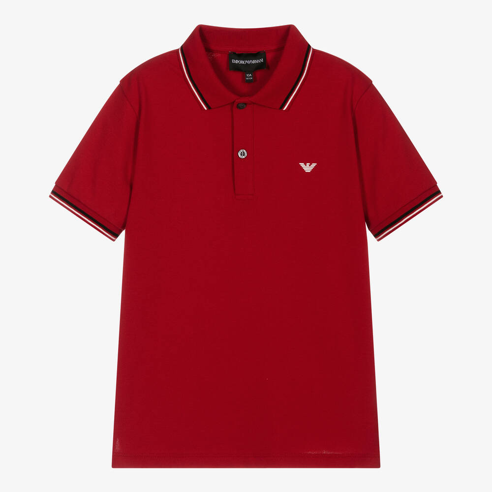 Red armani polo shirt outlet