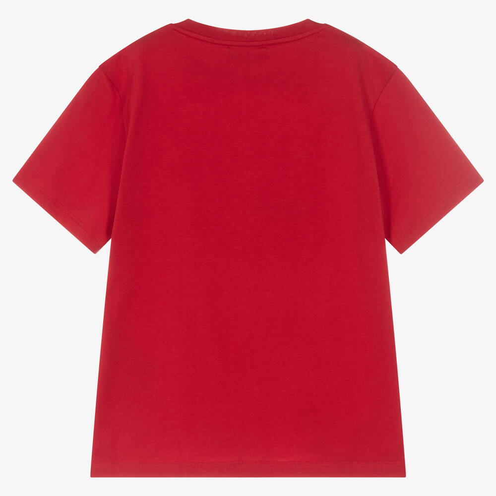 Emporio Armani-Teen Boys Red Graphic Logo T-Shirt | Childrensalon Outlet