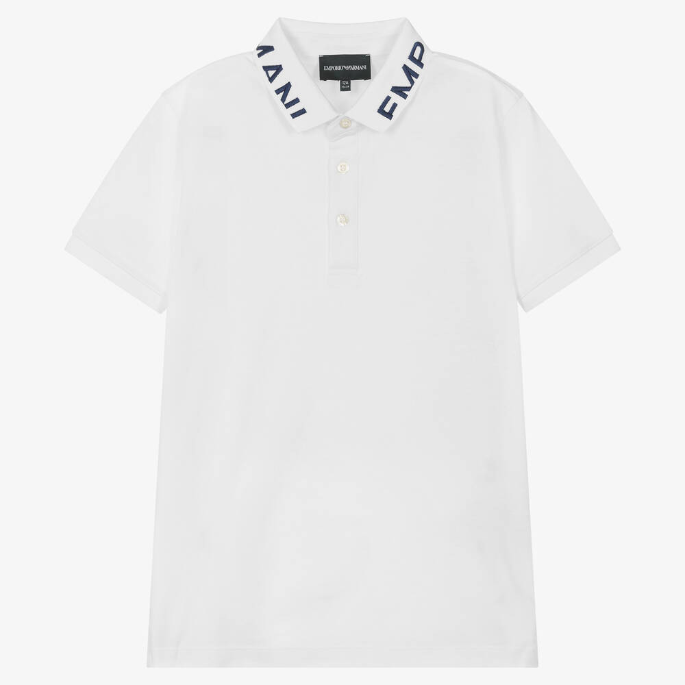 Emporio Armani - Белая хлопковая рубашка поло | Childrensalon