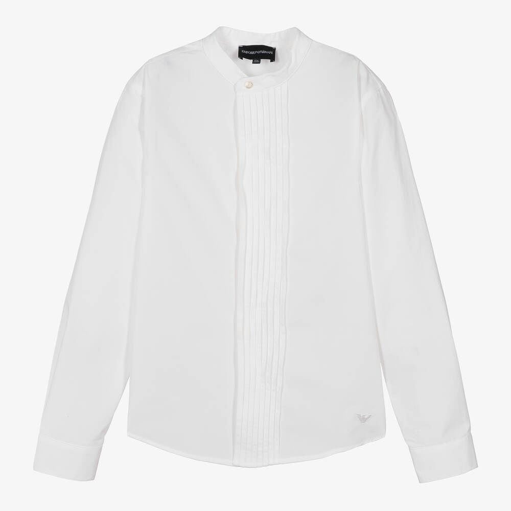 Emporio Armani - Chemise blanche popeline de coton | Childrensalon