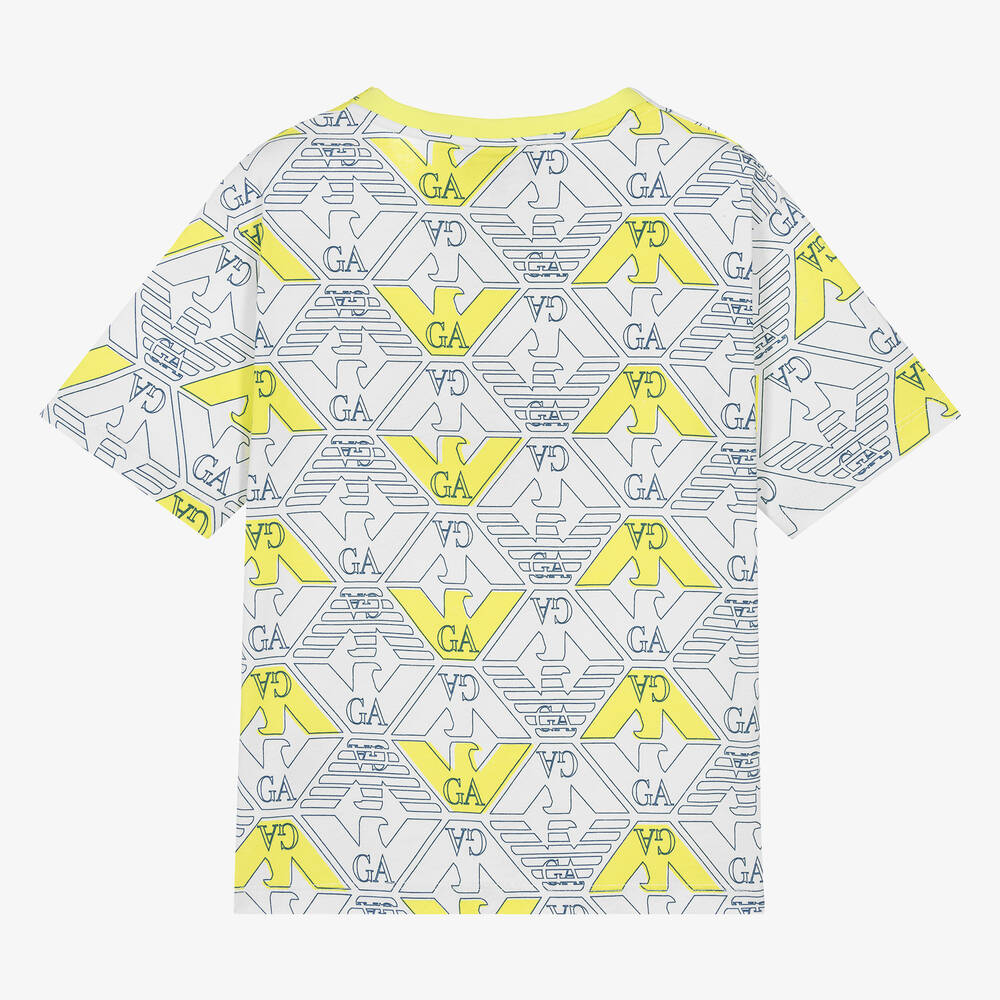 Emporio Armani-Teen Boys White Eagle Graphic T-Shirt | Childrensalon Outlet