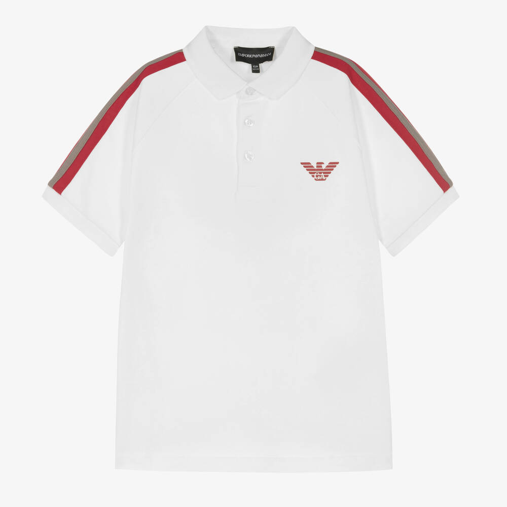 Emporio Armani - Polo blanc aigle ado garçon | Childrensalon