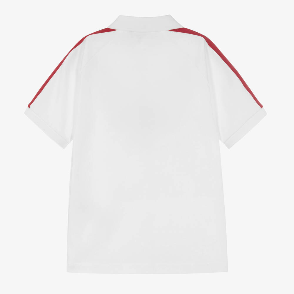 Emporio Armani-توب بولو تينز ولادي قطن لون أبيض | Childrensalon Outlet