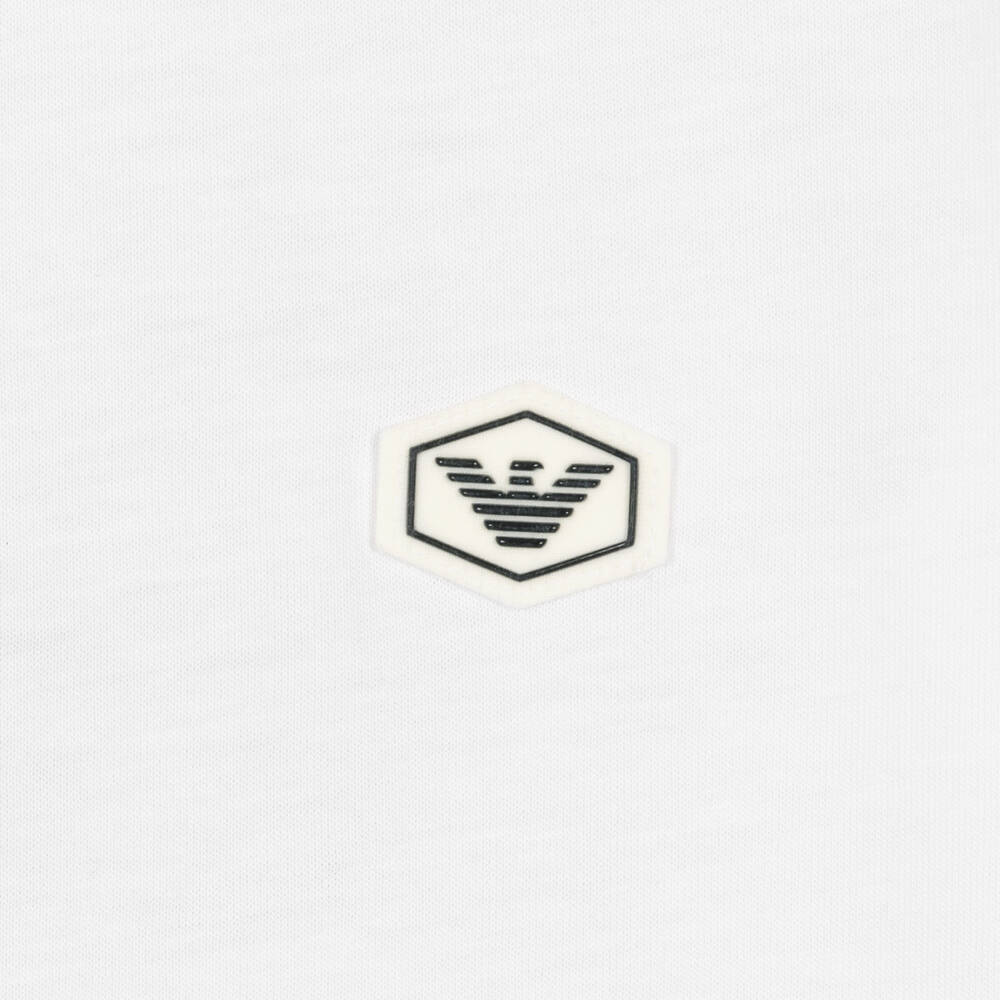 Emporio Armani-Белая футболка с орлом для мальчиков-подростков | Childrensalon Outlet