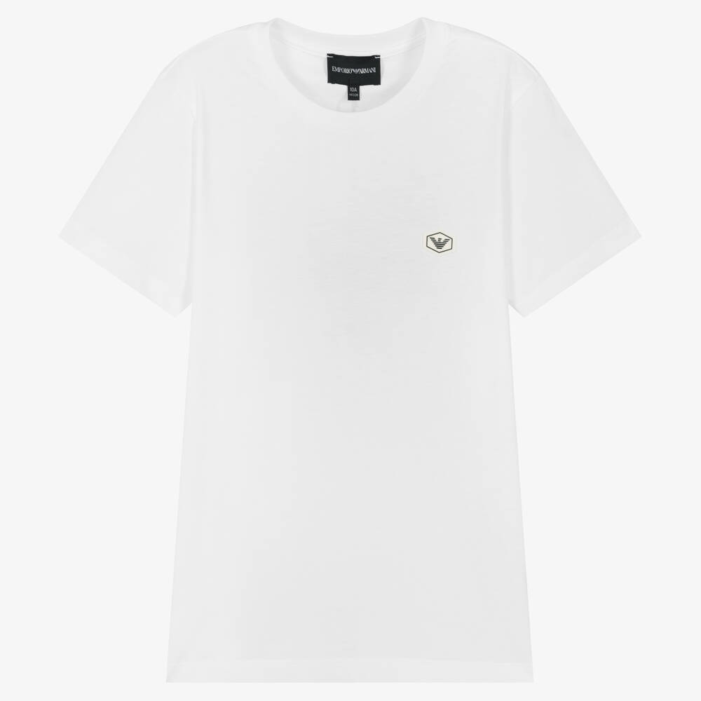Emporio Armani-Teen Boys White Eagle T-Shirt | Childrensalon Outlet