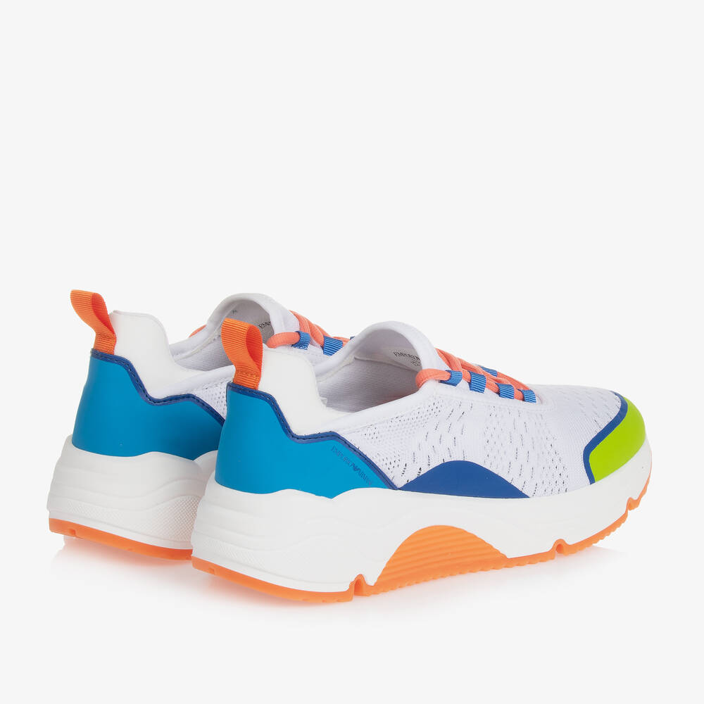 إمبوريو أرماني-حذاء رياضى شبك لون أبيض للمراهقين | Childrensalon Outlet