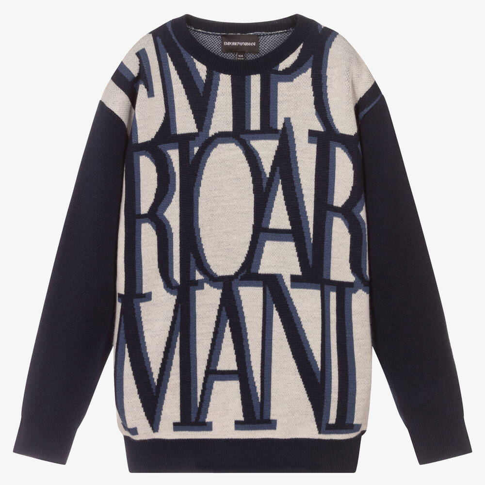 Emporio Armani - Teen Boys Wool Logo Sweater | Childrensalon