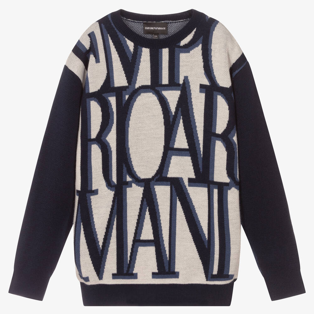 Emporio Armani - Pull en laine ado garçon | Childrensalon