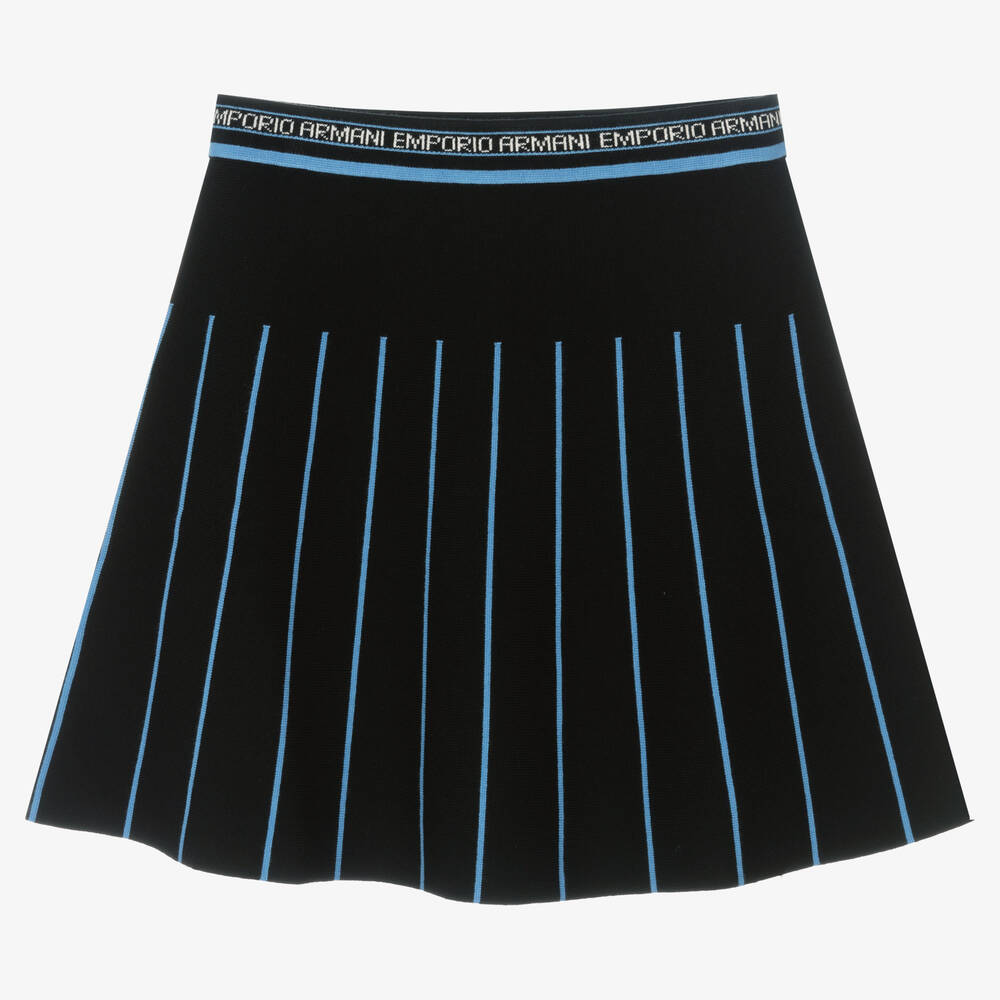 Emporio Armani - Teen Girls Black Knitted Logo Skirt | Childrensalon