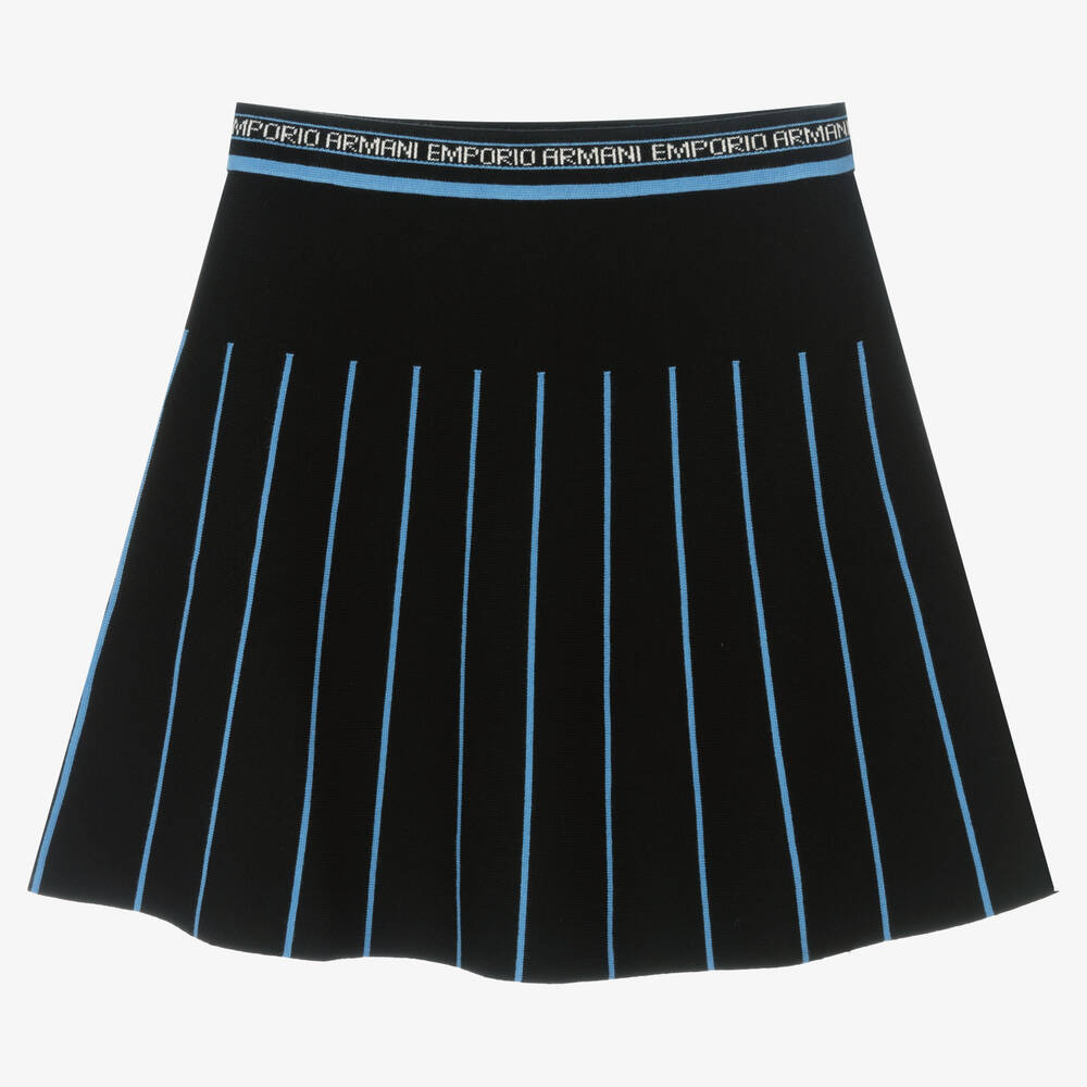 Emporio Armani-تنورة تينز بناتي مزيج فيسكوز محبوك لون أسود | Childrensalon Outlet