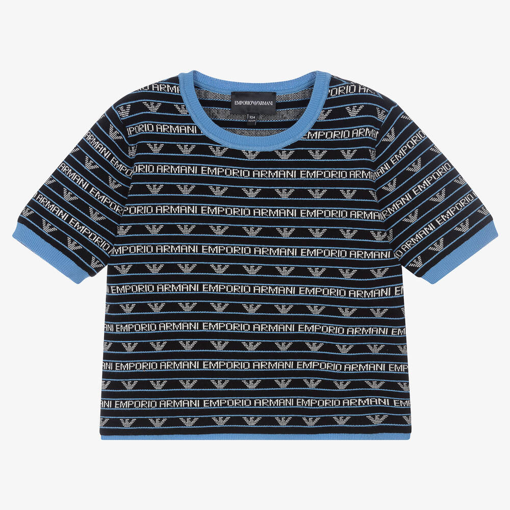 Emporio Armani - Черный вязаный свитер | Childrensalon