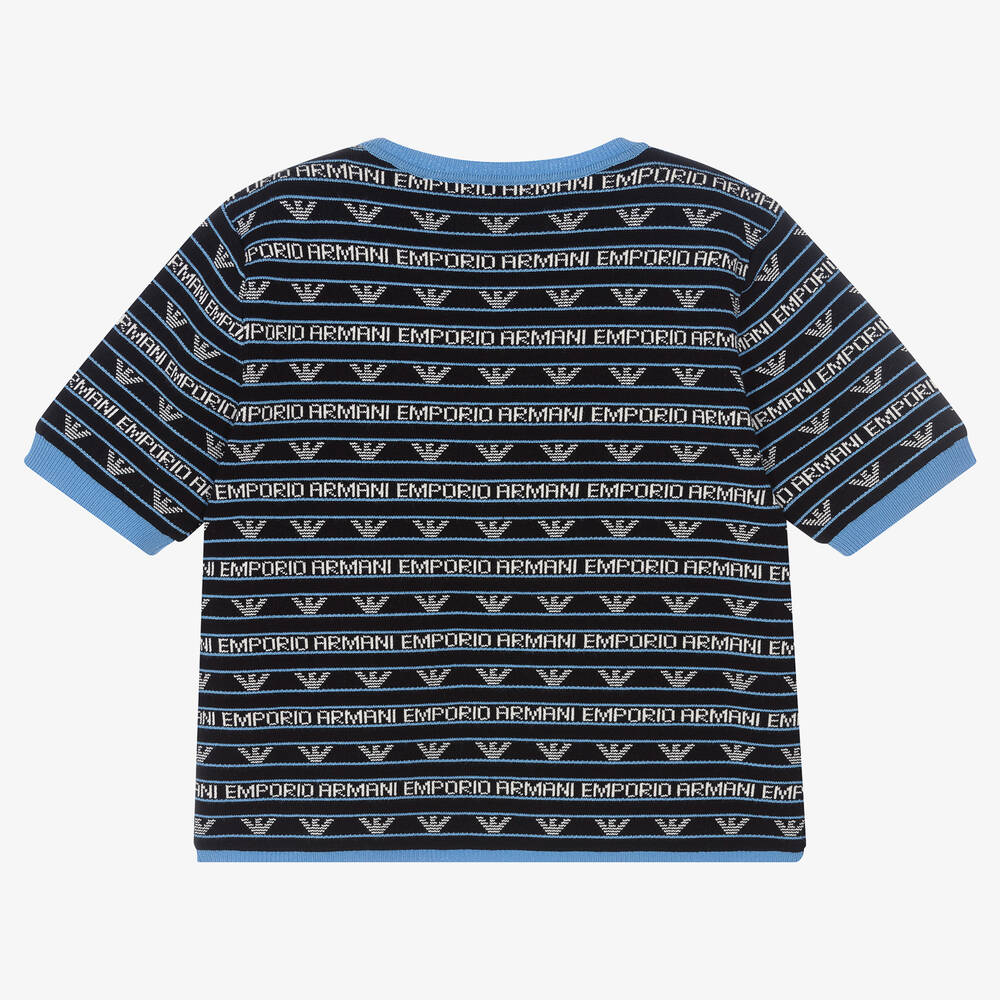 Emporio Armani-Черный вязаный свитер | Childrensalon Outlet