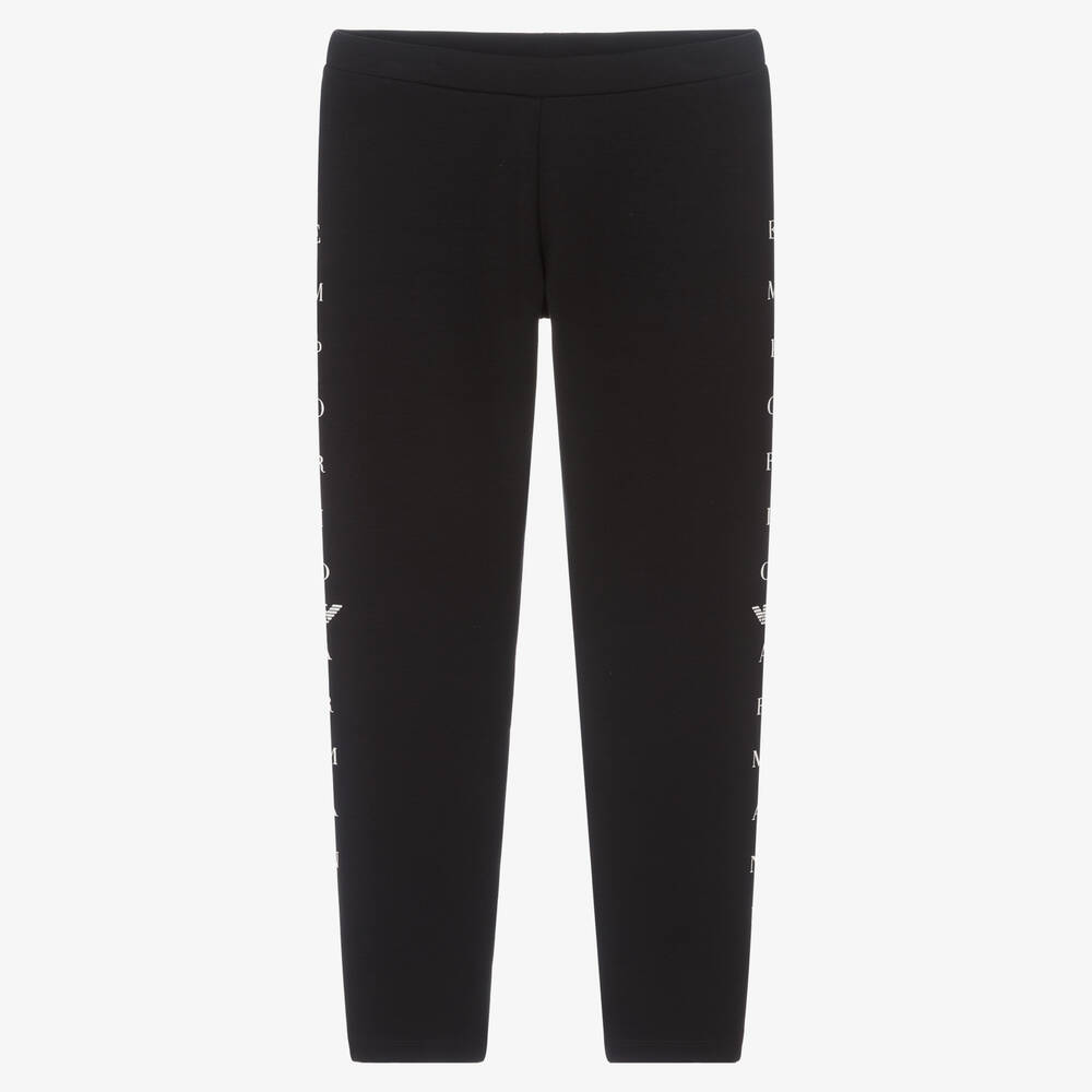 Emporio Armani - Teen Girls Black Logo Leggings | Childrensalon