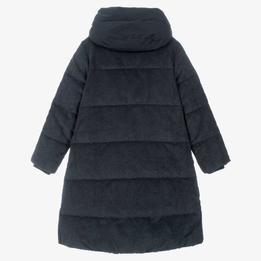 Emporio Armani-Синий вельветовый пуховик | Childrensalon Outlet