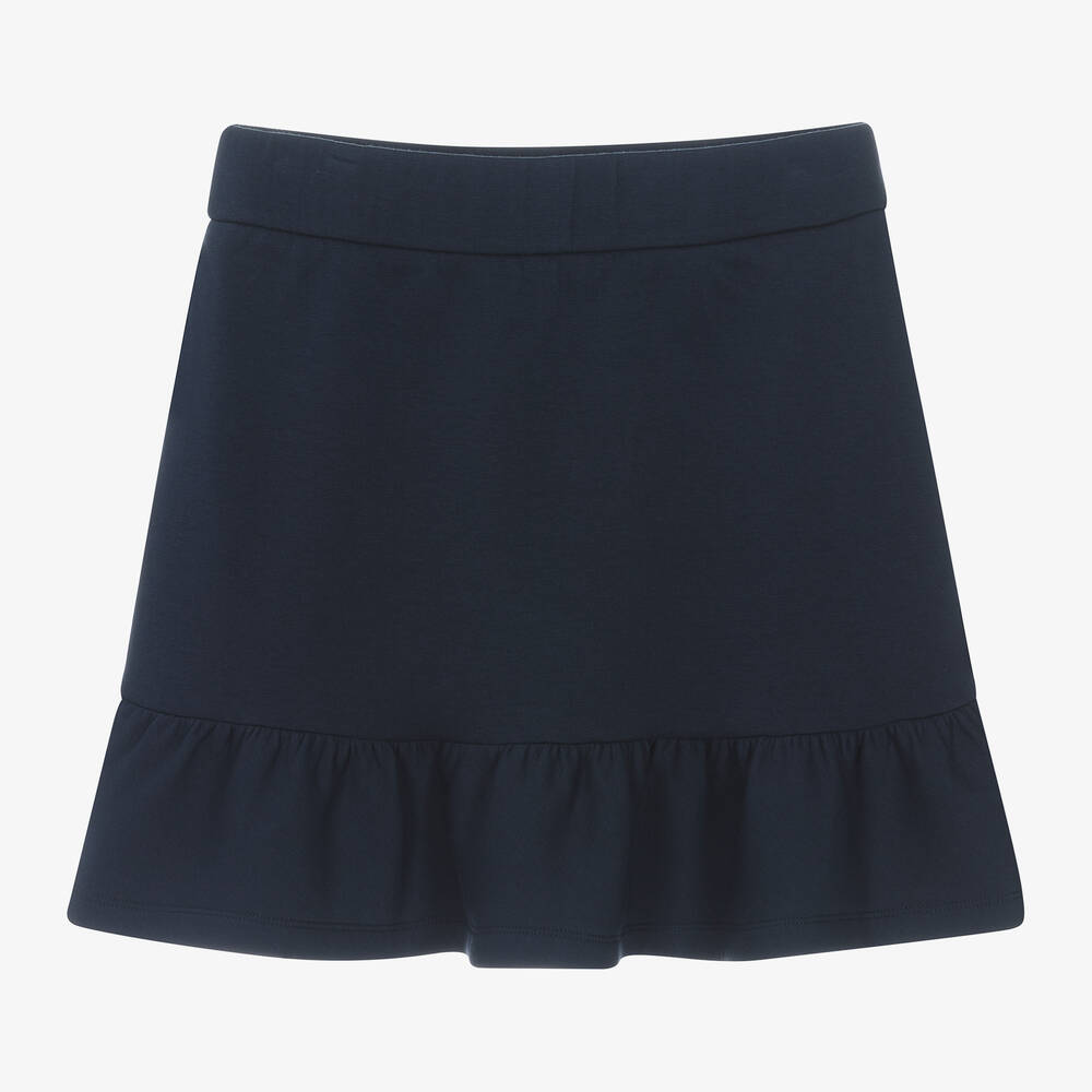 Emporio Armani-Teen Girls Blue Cotton Taped Skirt | Childrensalon Outlet