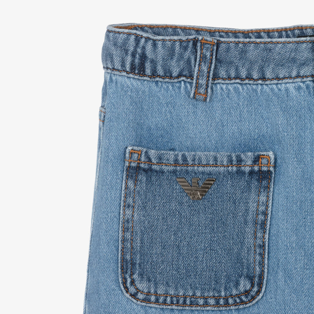 Emporio Armani-Голубые джинсы в стиле пэчворк | Childrensalon Outlet