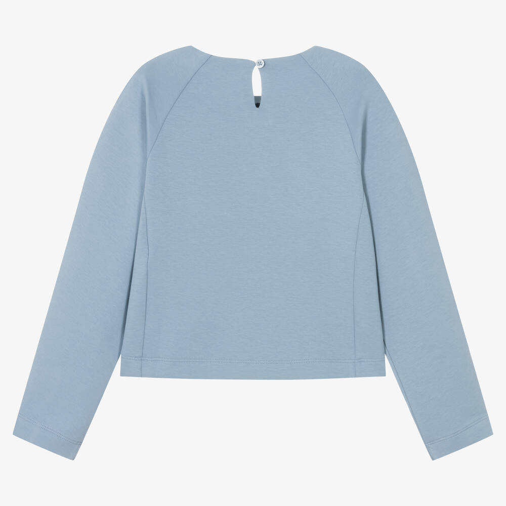 إEmporio Armani-سويتشيرت قطن لون زهري وأزرق تينز بناتي | Childrensalon Outlet
