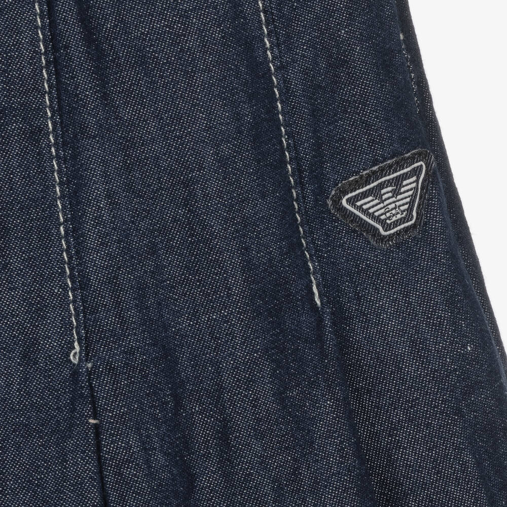 Emporio Armani-Синяя юбка из шамбре для подростков | Childrensalon Outlet