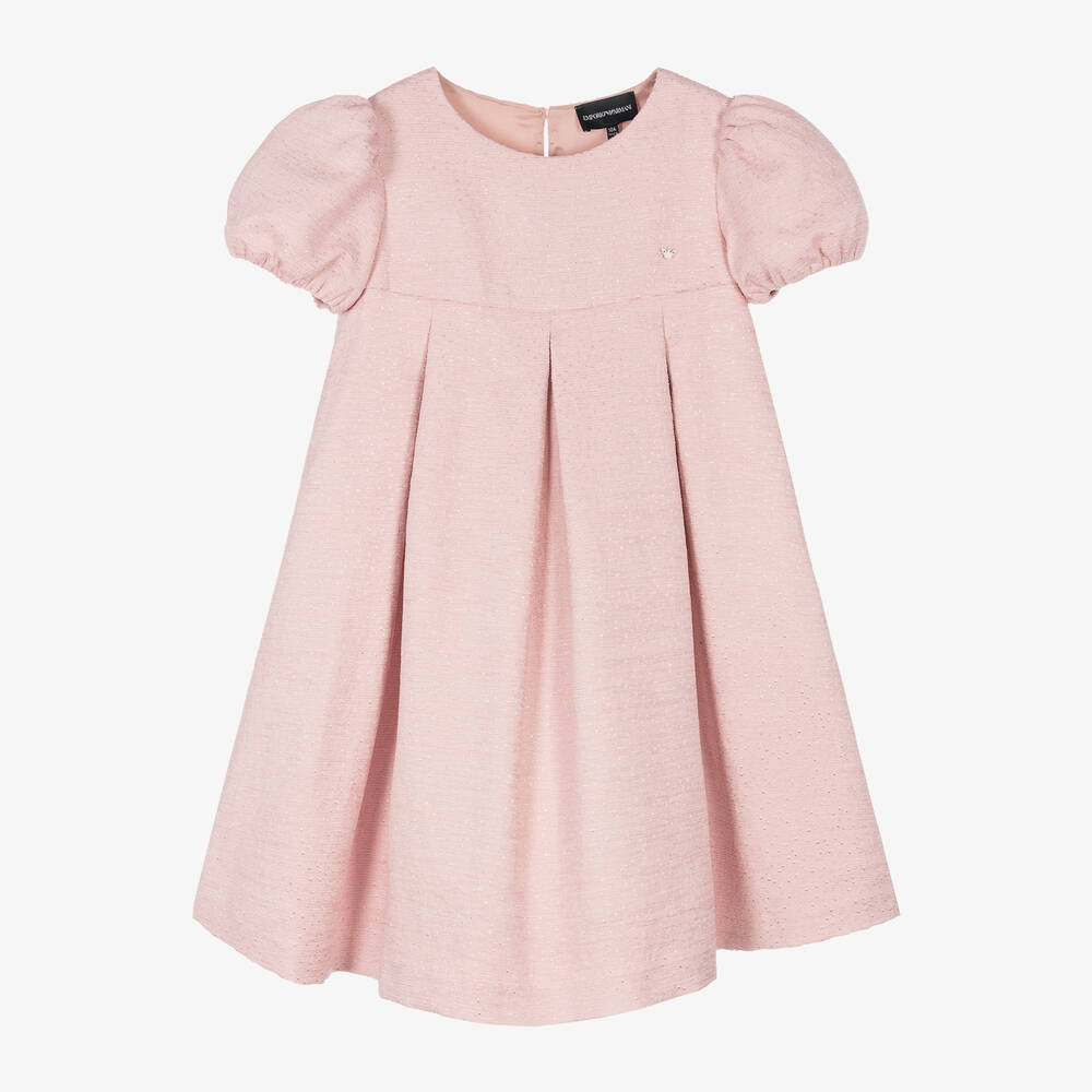 Emporio Armani-فستان تينز بناتي شنيل لون زهري | Childrensalon Outlet