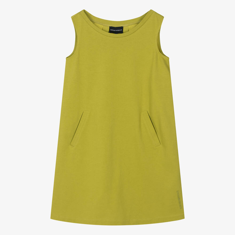 Emporio Armani-Teen Girls Green Cotton Dress | Childrensalon Outlet