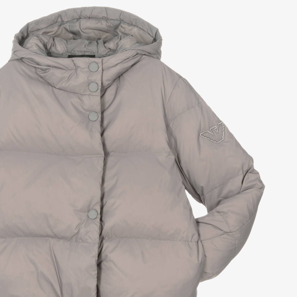 Girls grey puffer jacket best sale