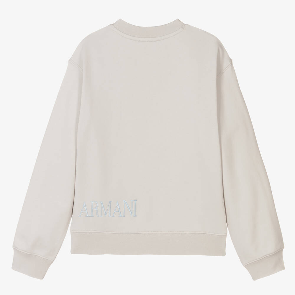 إمبوريو أرماني-سويتشيرت تينز بناتي قطن عضوي لون رمادي | Childrensalon Outlet