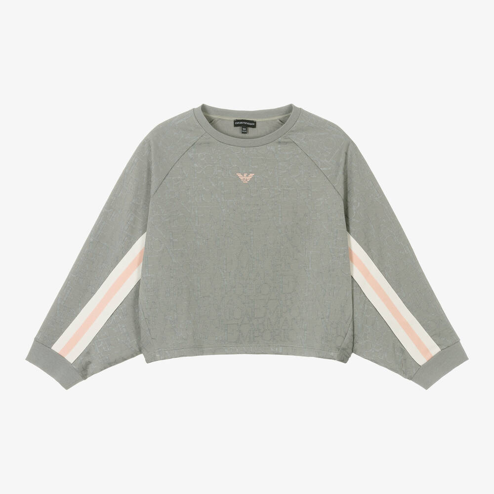Emporio Armani Sweat shirt gris ado fille Childrensalon Outlet