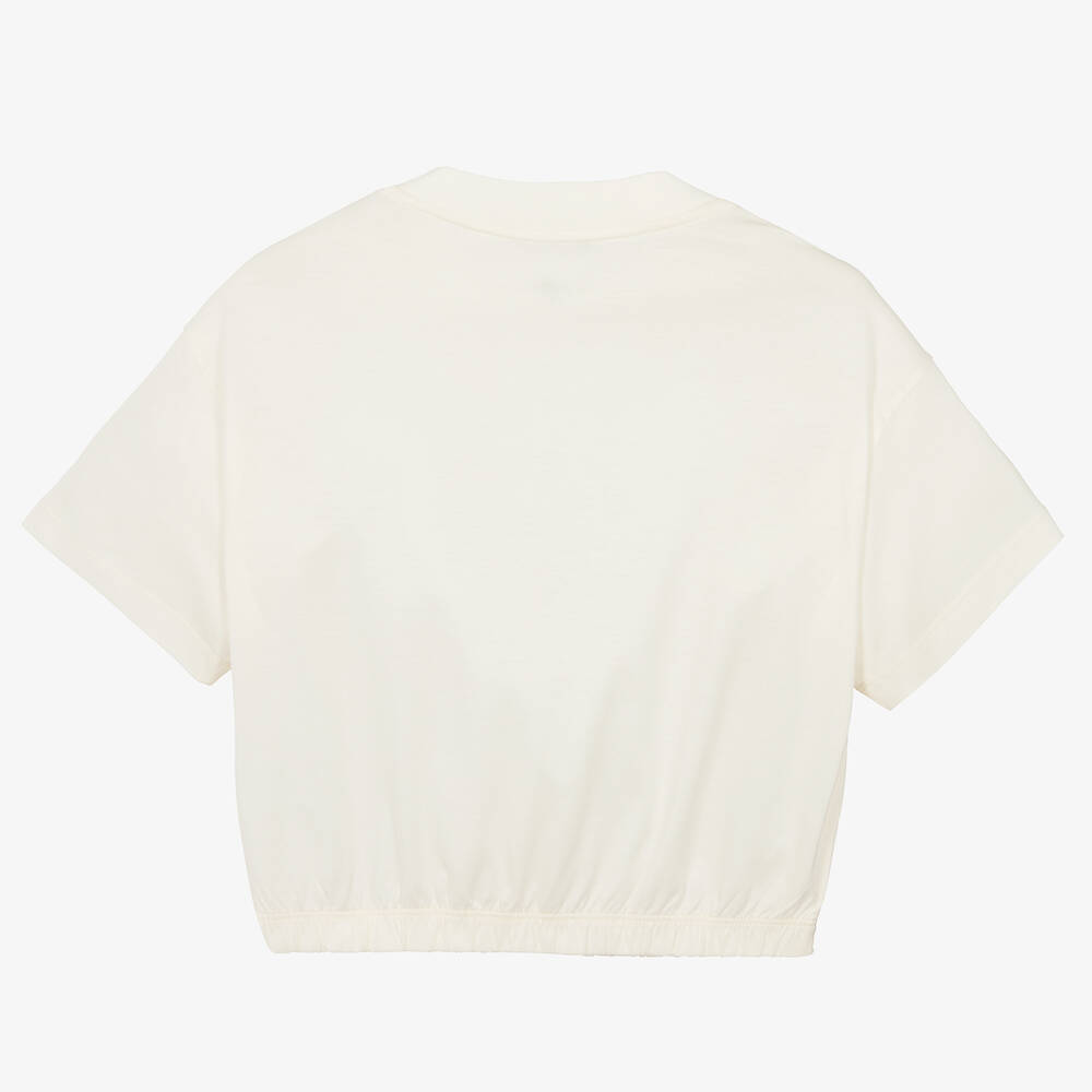 Emporio Armani-Teen Girls Ivory & Gold Dragon T-Shirt | Childrensalon Outlet