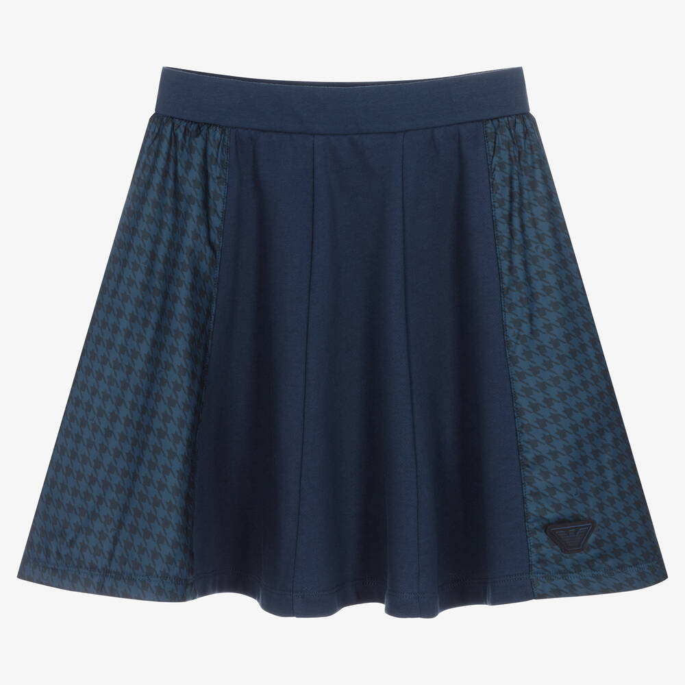 Emporio Armani - Jupe bleu marine en coton ado fille | Childrensalon