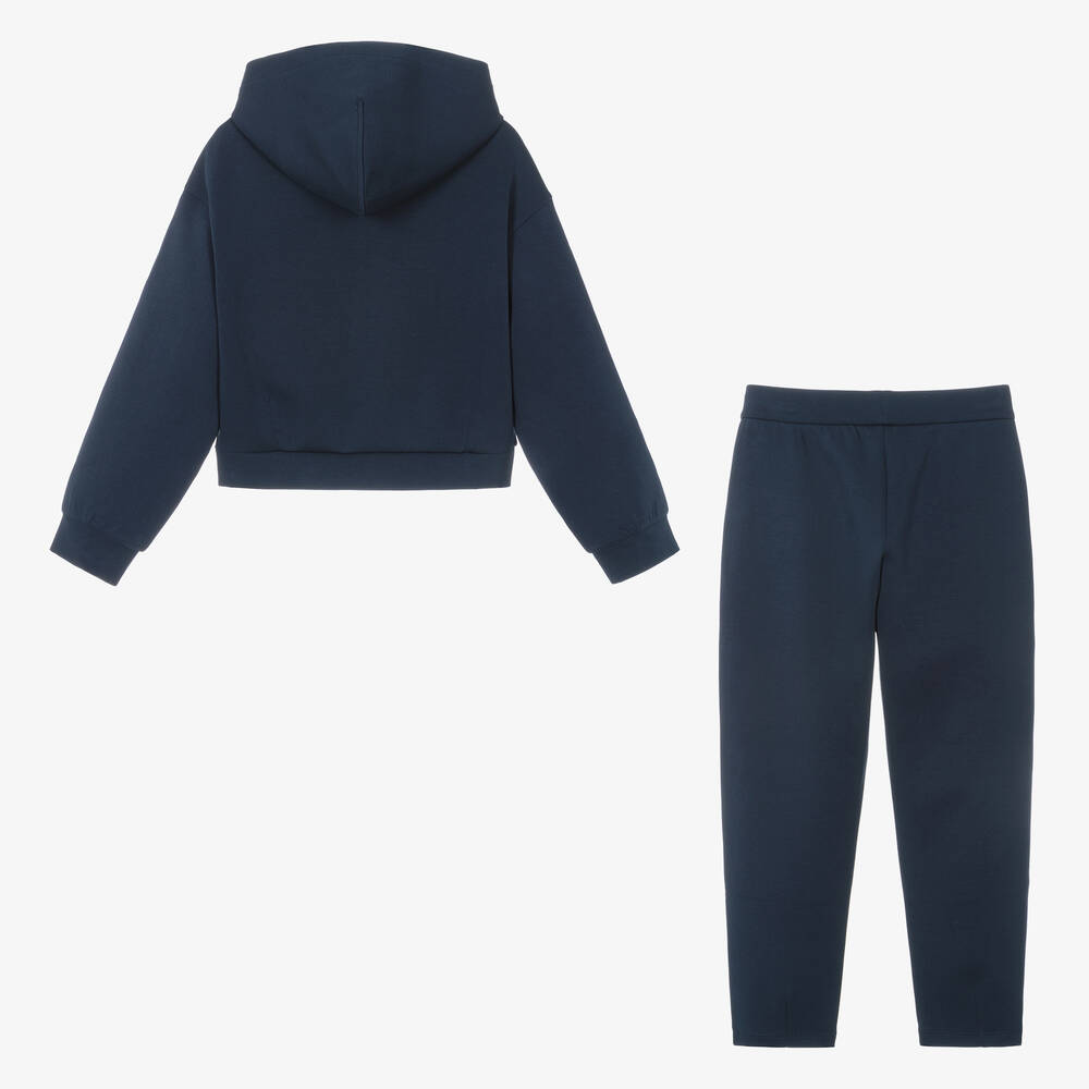 Emporio Armani Teen Girls Navy Blue Cotton Tracksuit Childrensalon Outlet