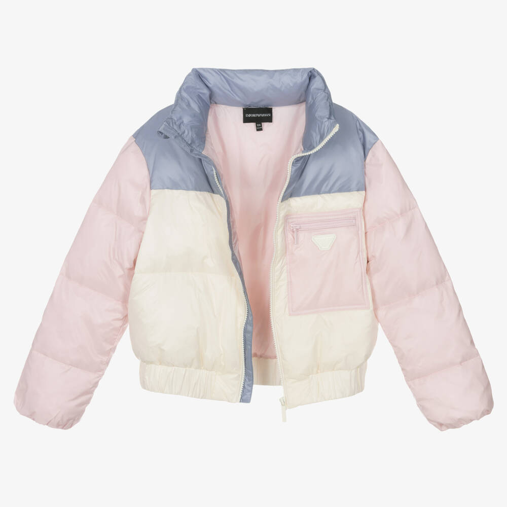 Emporio Armani-Розово-голубой пуховик | Childrensalon Outlet