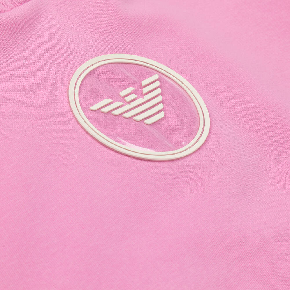 Emporio Armani-Teen Girls Pink Cotton Hoodie | Childrensalon Outlet