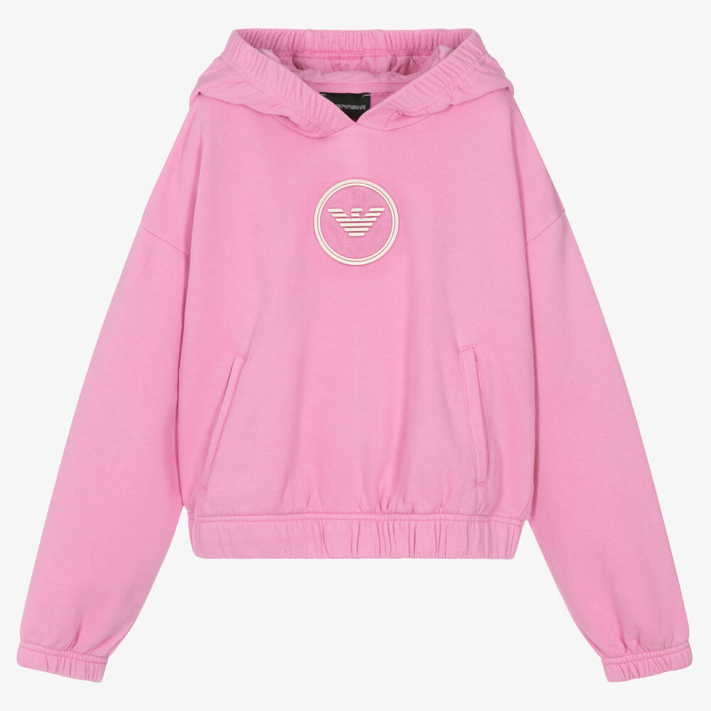 Emporio Armani - Rosa Adler-Baumwoll-Kapuzenpulli | Childrensalon