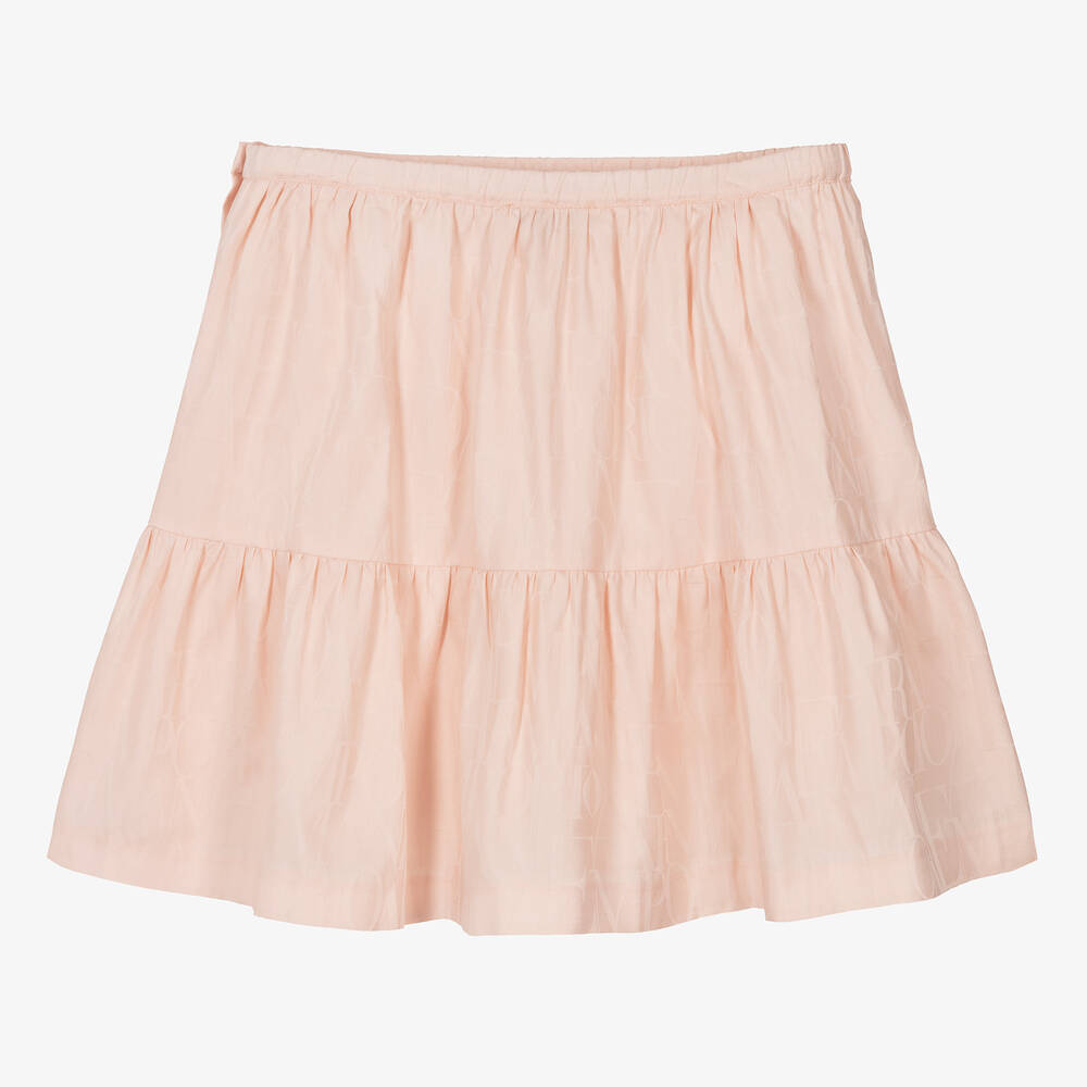 Emporio Armani-Teen Girls Pink Cotton Jacquard Skirt | Childrensalon Outlet